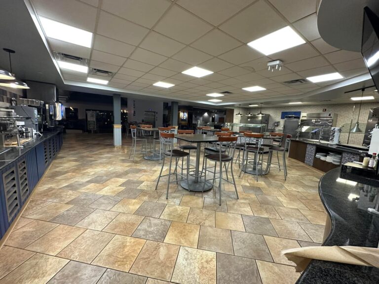 Commercial post construction cleaned kitchen & dining room