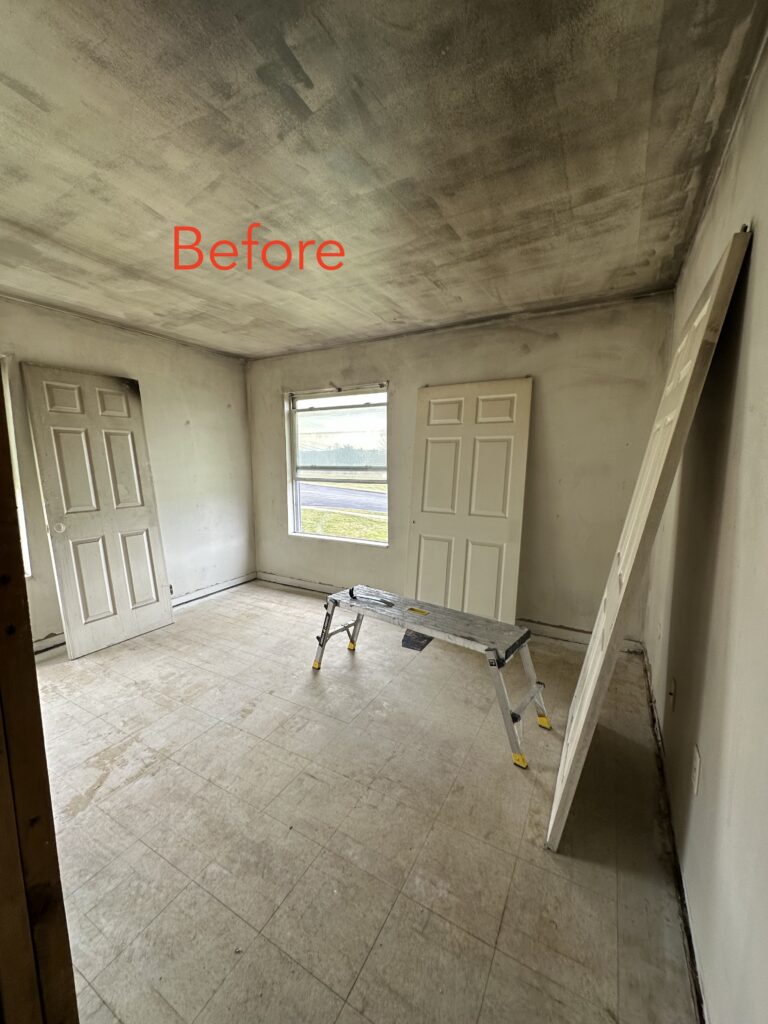 Fire damaged room - before