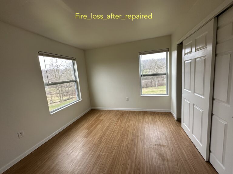 Fire damaged room - after restoration