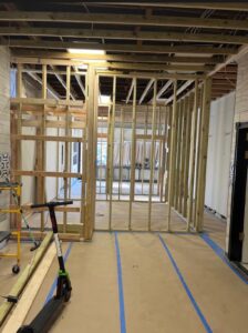 Wooden Framing during insurance restoration
